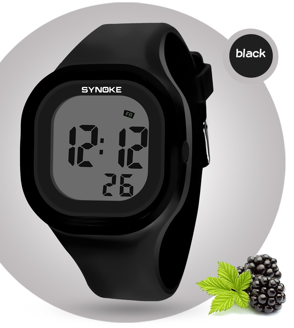 SYNOKE 66896 Waterproof Silicone Band Couple Electronic Watch- Pink