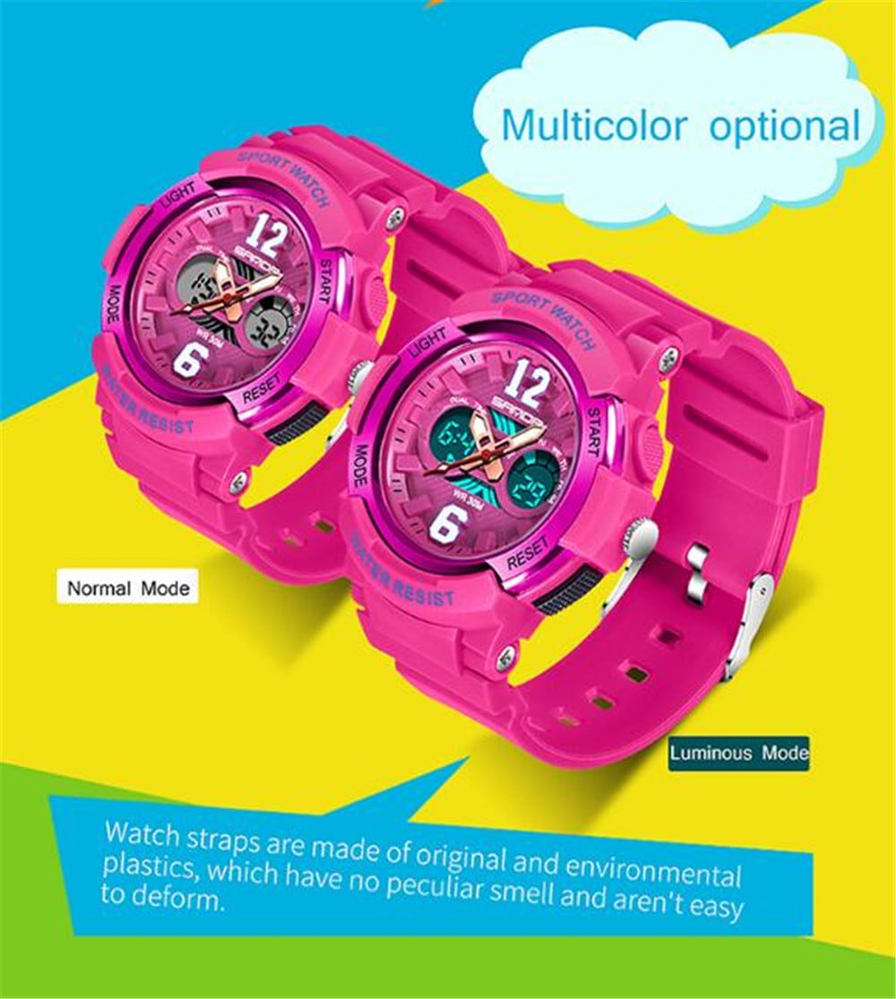 SANDA Multi-Function Children Cartoon Noctilucent Waterproof Digital Watches- Multi-G