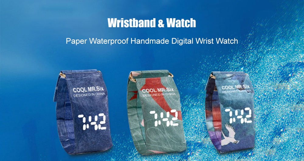 Paper Waterproof Handmade Digital Wrist Watch Christmas Gift for Friend and Family- Multi-Z