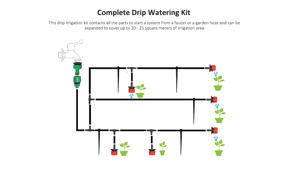 DIY Drip Irrigation Tool Kit Eco-friendly Watering System Set for Garden Plant Flower - Multi