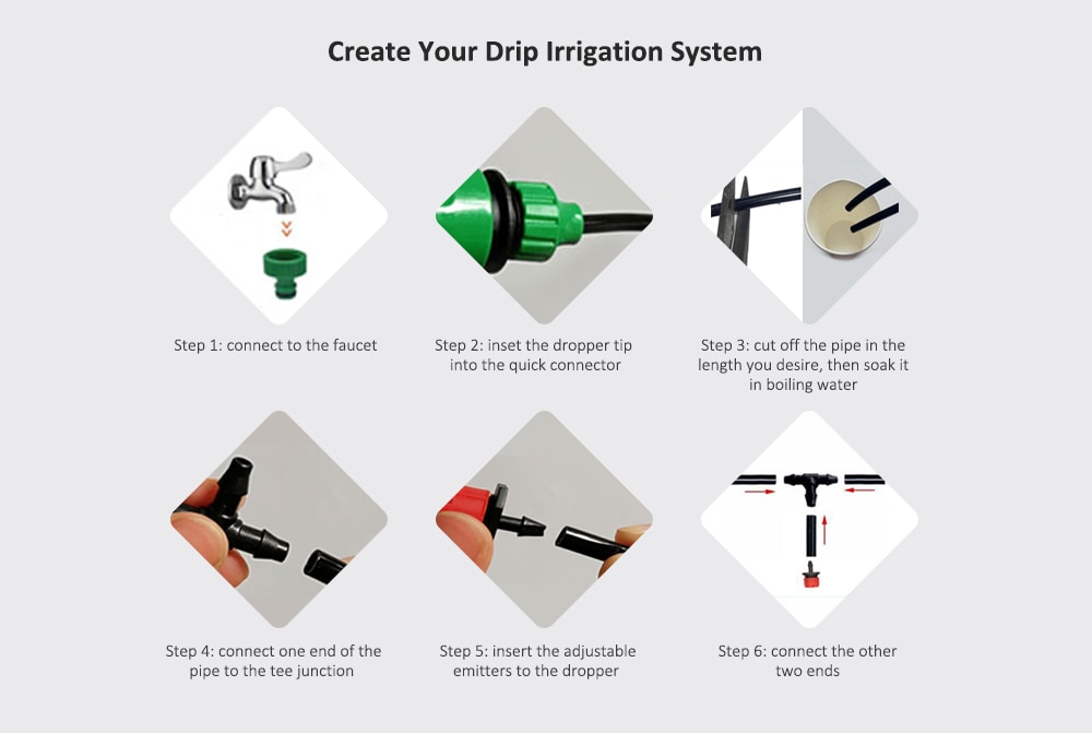 DIY Drip Irrigation Tool Kit Eco-friendly Watering System Set for Garden Plant Flower - Multi