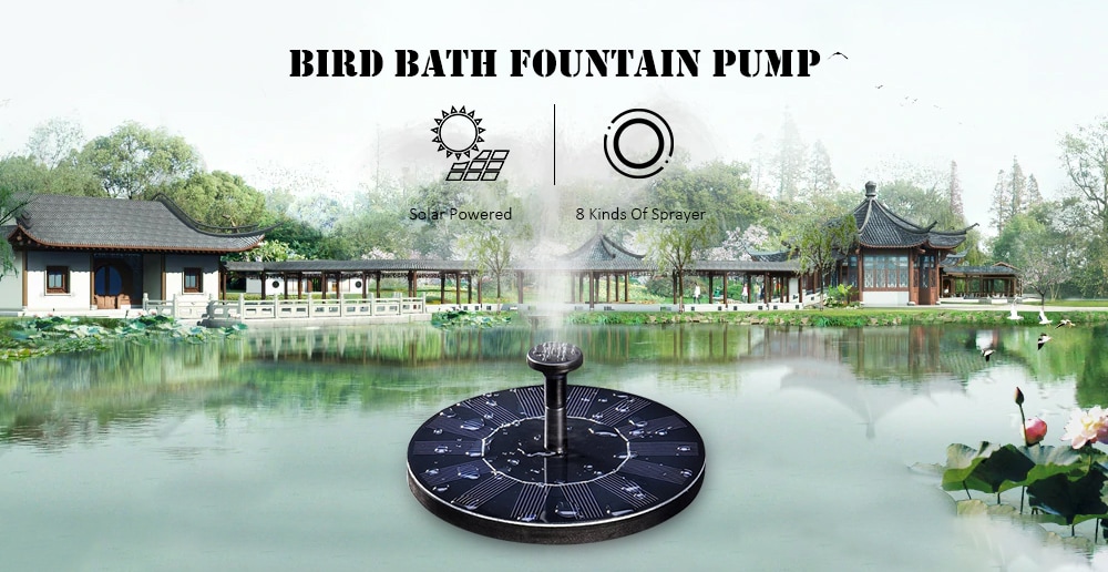 Solar Floating Bath Fountain Pump For Garden and Patio Watering- Black