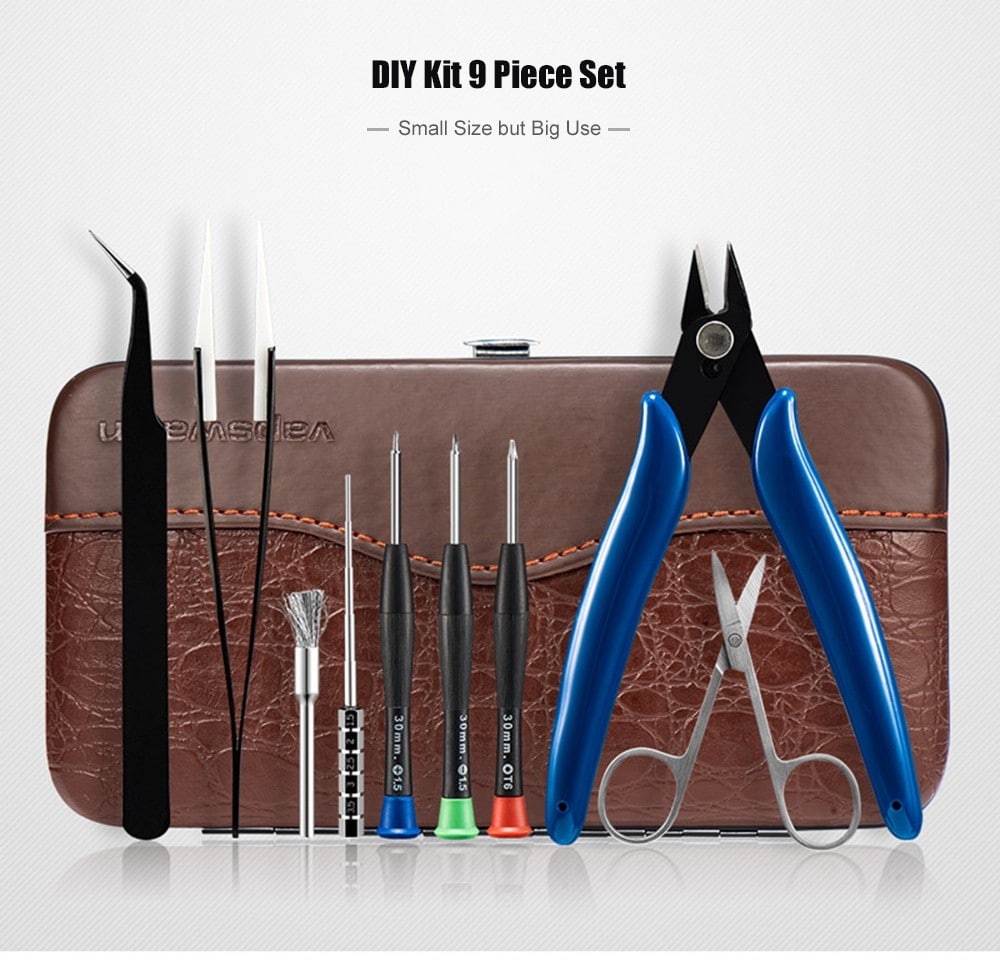 V3 Portable DIY Complete Tool Kit for E Cigarette- Camel brown