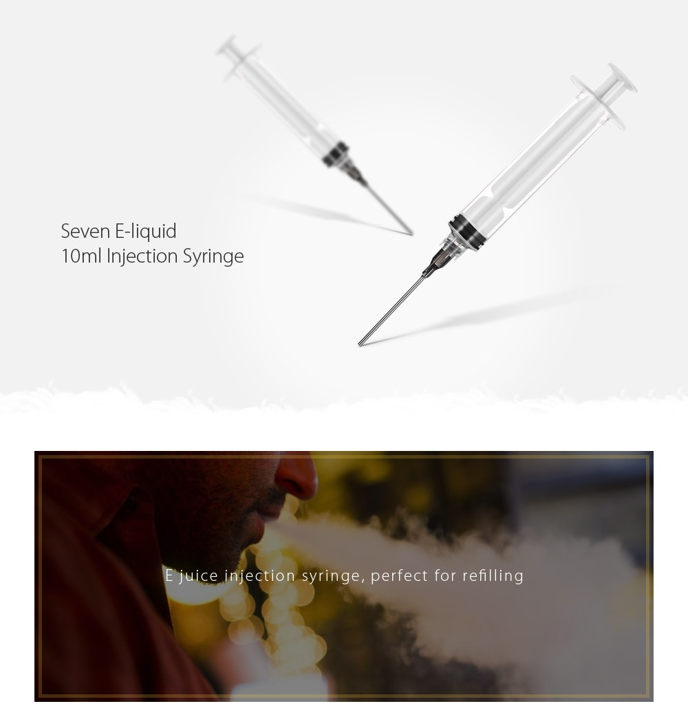Seven E-liquid 10ml Injection Syringe for E Cigarette- Transparent