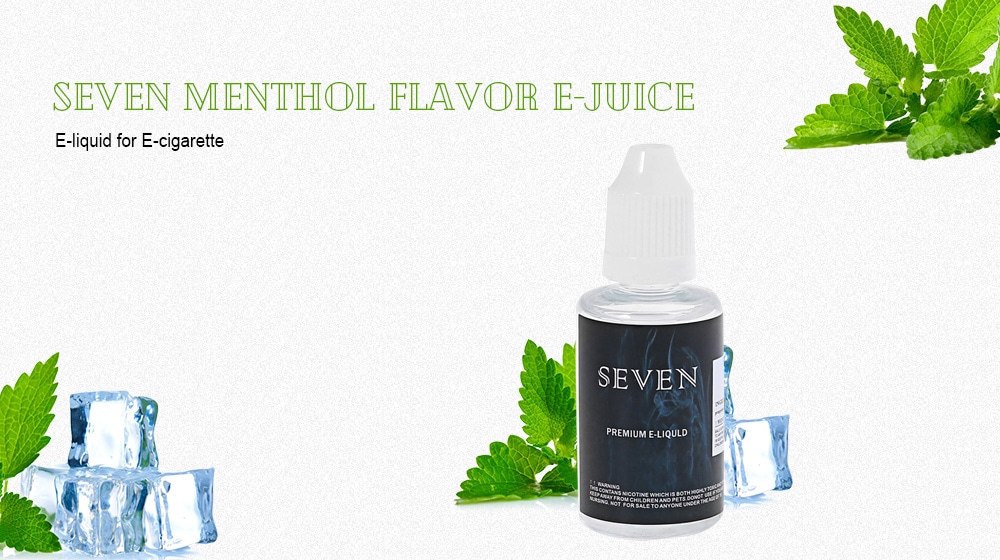 SEVEN Menthol Flavor E-juice E-liquid for E Cigarette- Transparent 30ml 0mg