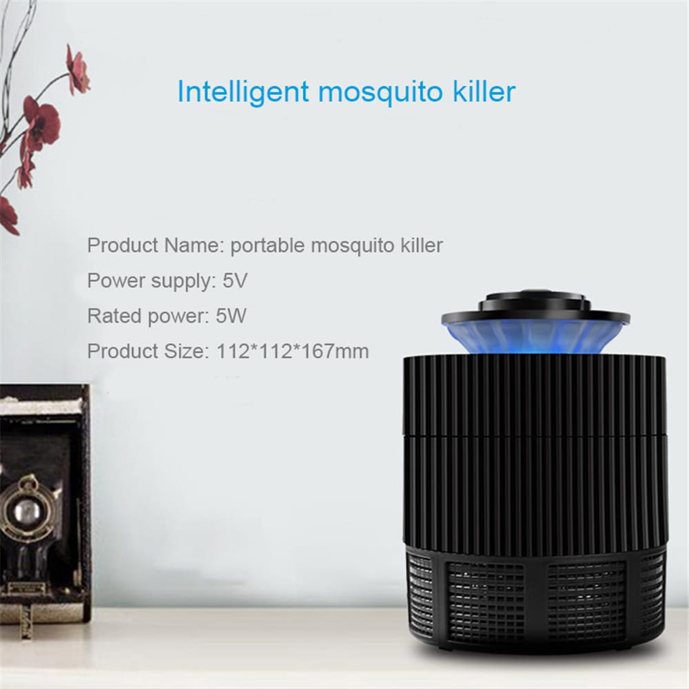 USB Photocatalyst Killer  Mosquito LED Light Trap  Pest Control- Black