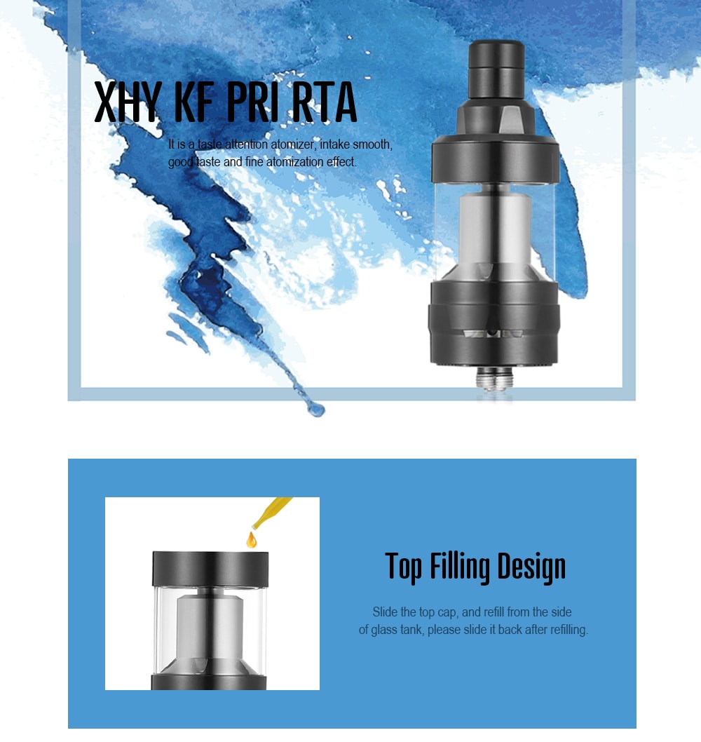 XHY KF PRI RTA with 4ml / Top Filling for E Cigarette- Black