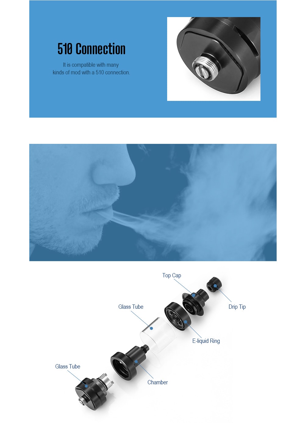 XHY KF PRI RTA with 4ml / Top Filling for E Cigarette- Black