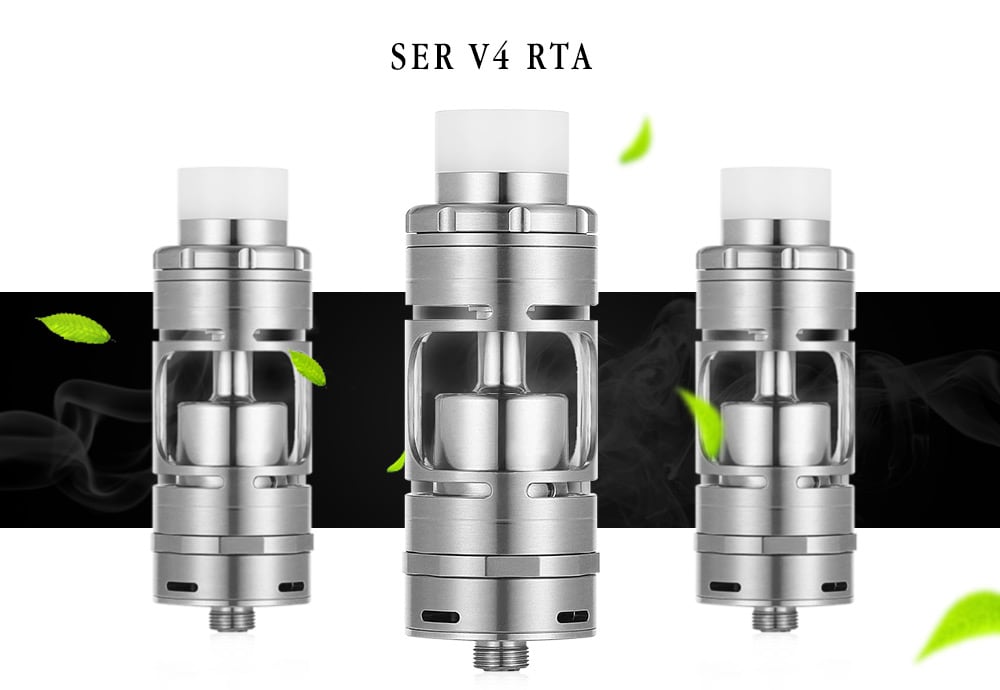 SER V4 RTA with Top Filling Design / Bottom Adjustable Airflow / 4.5ml for E Cigarette- Black