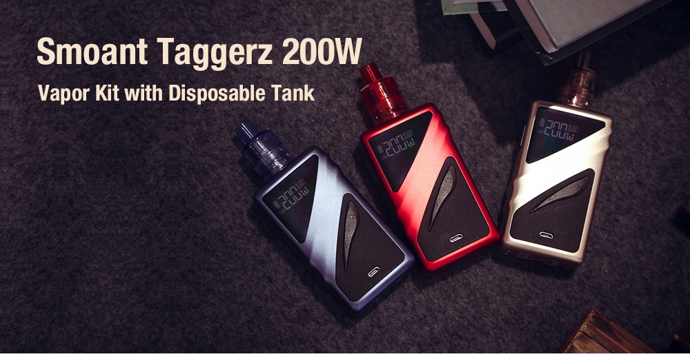 Smoant Taggerz 200W Vapor Kit with Disposable Tank- Black