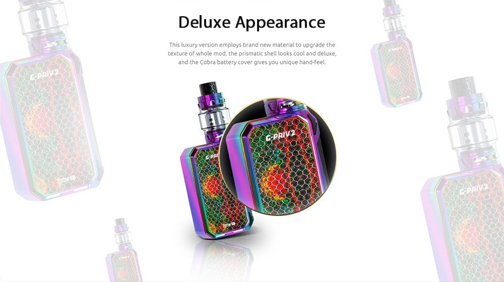 SMOK G - PRIV 2 Kit Luxe Edition with 200 - 600F / 1 - 230W / 8ml for E Cigarette- Silver