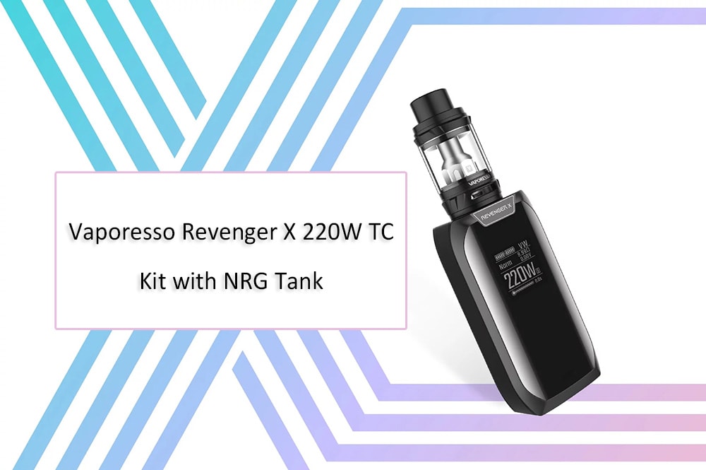 Vaporesso Revenger X 220W TC Kit with NRG Tank / 100 - 315C / 200 - 600F / Supporting 2pcs 18650 Batteries for E Cigarette  - Green