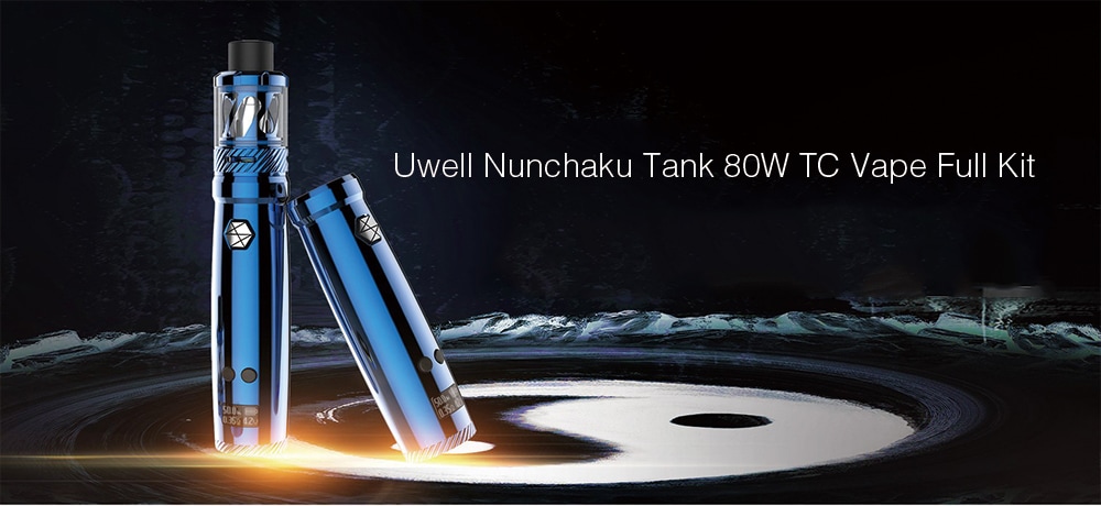 Uwell Nunchaku 80W TC Starter Kit with 5ml / 200 - 600F for E Cigarette- Full Black