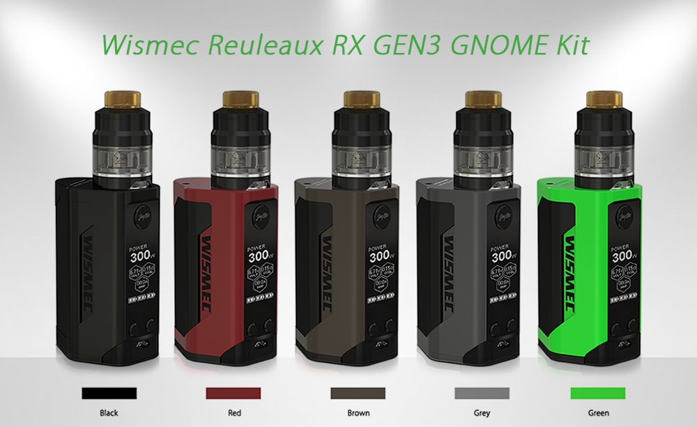 Wismec Reuleaux RX GEN3 GNOME Kit with 0.15 ohm / 2ml Clearomizer / Supporting 3pcs 18650 Batterious for E Cigarette- Green