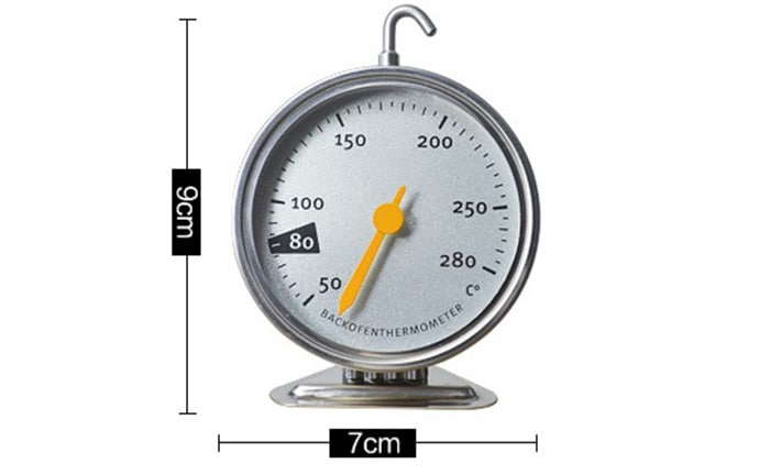 Precious Measurement Stainless Steel Cooking Oven Thermometer- Silver
