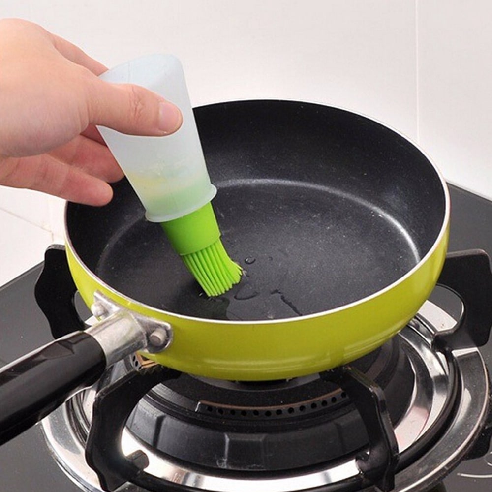 Silicone Barbecue Brush High Temperature Oil Brushs Baking Tools Barbecues Oils Bottle Sweeping Kitchen Utensils- Orange