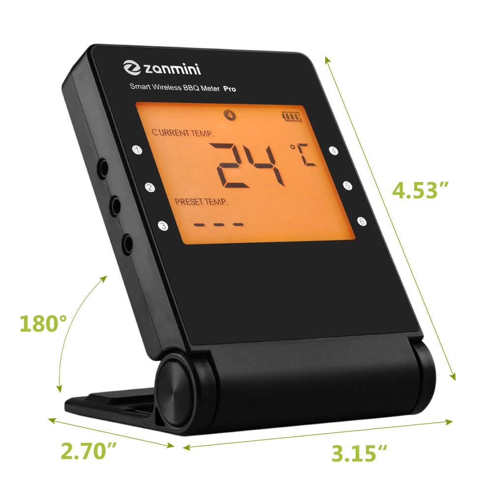 zanmini Pro - 04 Wireless BBQ Thermometer- Black