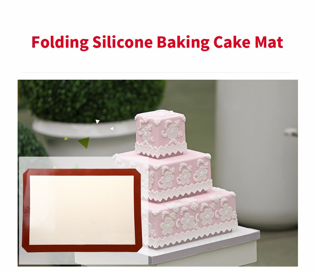 Folding Silicone Baking Cake Dough Fondant Rolling Kneading Mat- Colormix 42*29.5CM