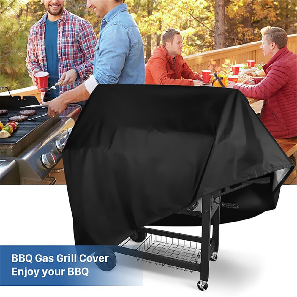 Veranda Grill Cover Durable BBQ Cover with Heavy-duty Weather Resistant Fabric- Black