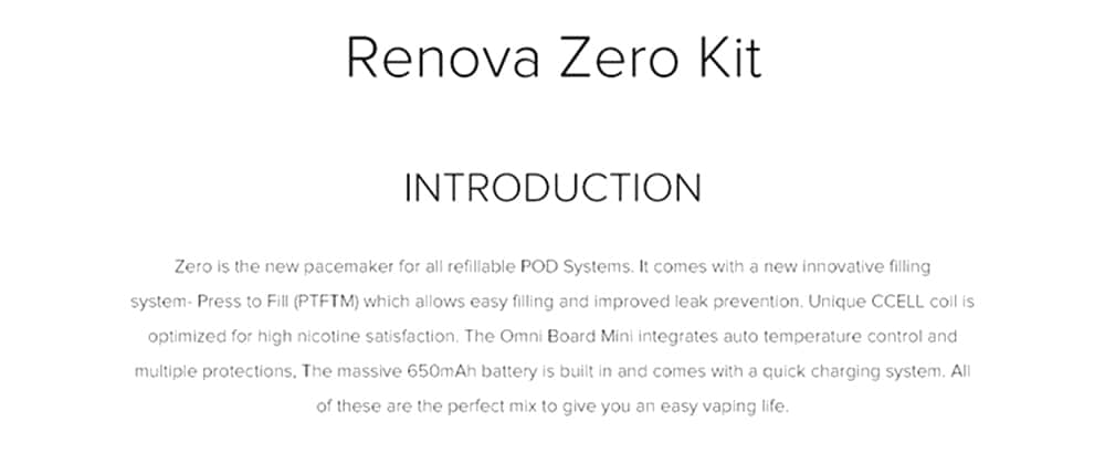Vaporesso Renova Zero Press to Fill Pod System Kit- Twilight