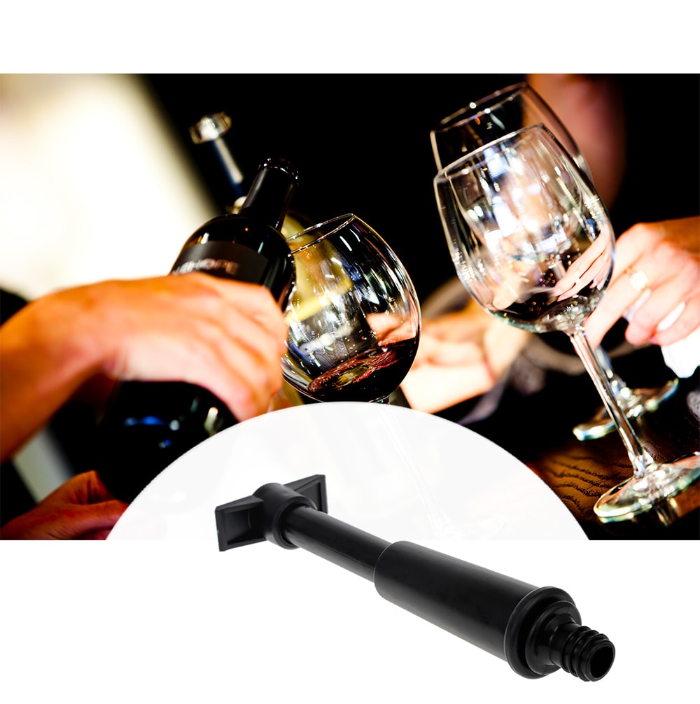 Silicone Vacuum Wine Bottle Stopper- Black