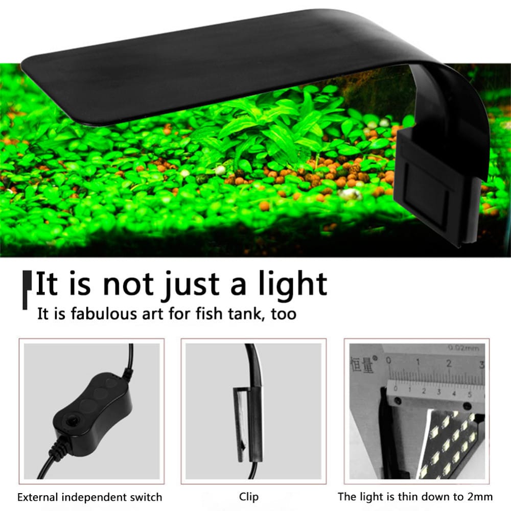 X5 Minimalism 24-LED10W Ultra-thin Fish Tank Clip Light- White White Light
