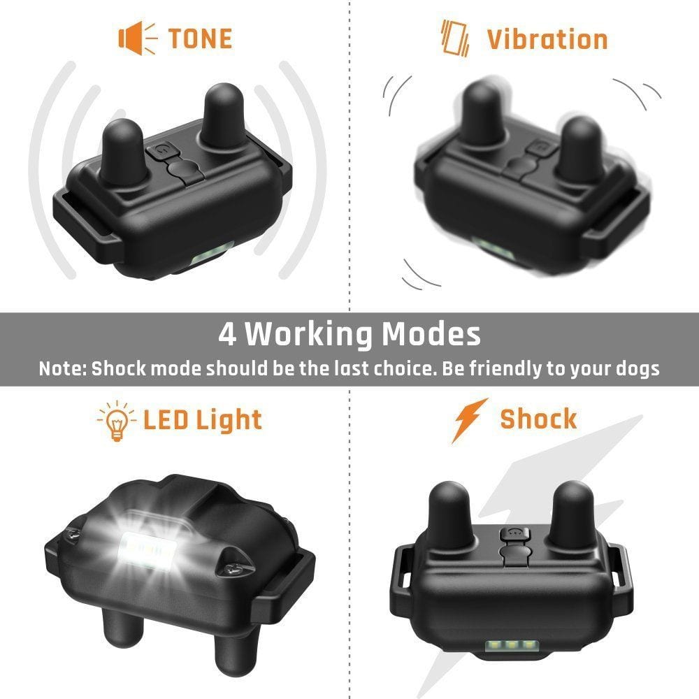 Shock Training Collar Electronic Remote Control Waterproof 875 Yards 2 Dogs- Black US Plug (2-pin)