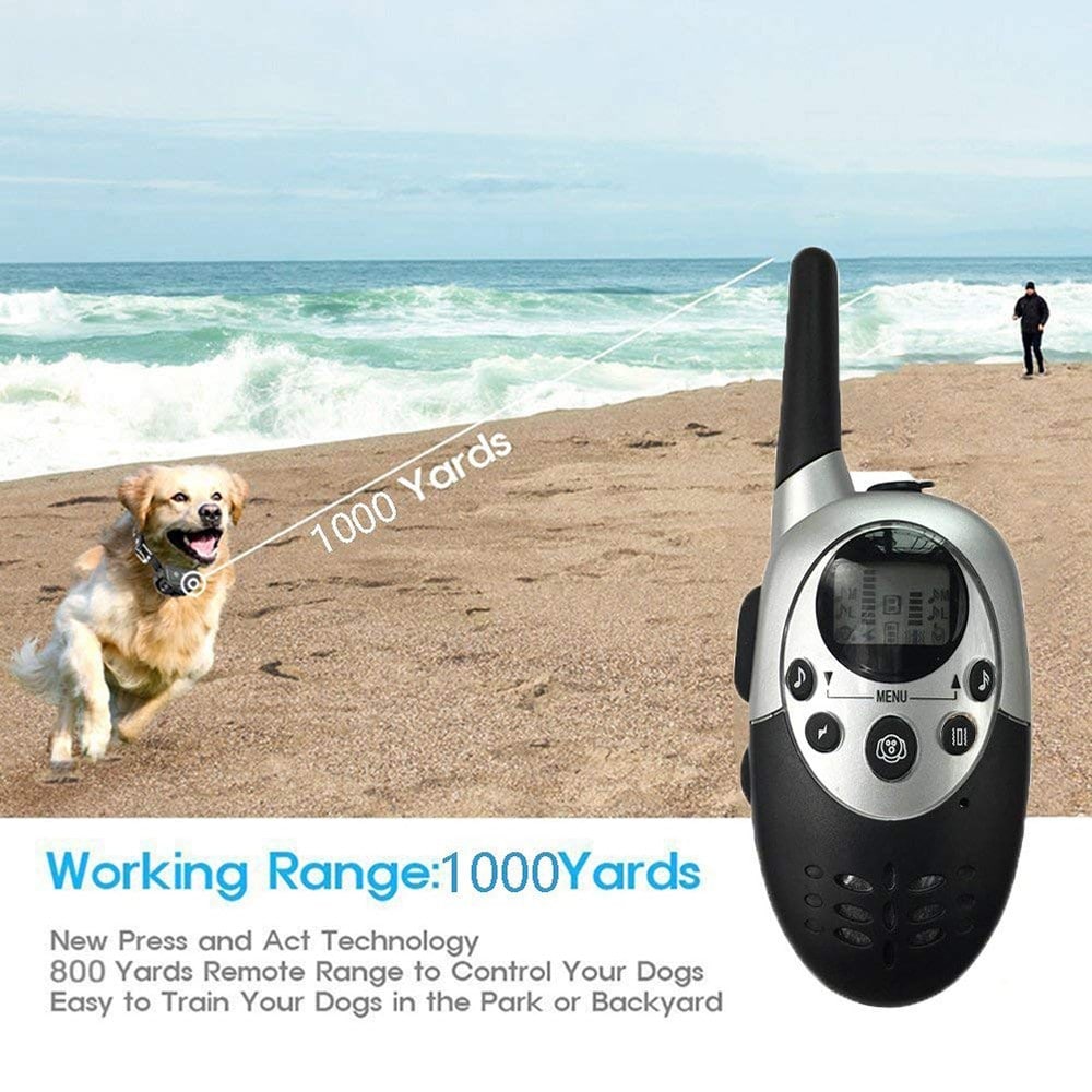 Water Resistant and Rechargeable Dog Shock Collar Remote Dog Training Collar- Black