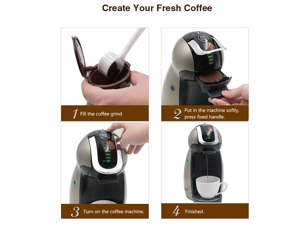 Refillable Coffee Capsule Compatible with CIRCOLO MELODY GENIO 2 MINI ME MINI- Deep Brown 3PCS