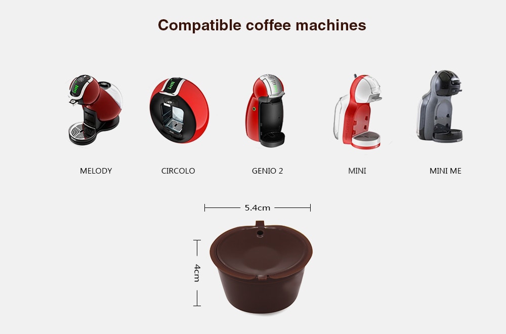 Refillable Coffee Capsule Compatible with CIRCOLO MELODY GENIO 2 MINI ME MINI- Deep Brown 3PCS