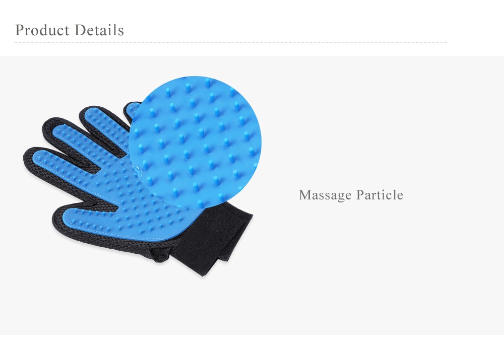 Pet Grooming Glove Massage Brush Deshedding Tool for Gog Cat- Blue