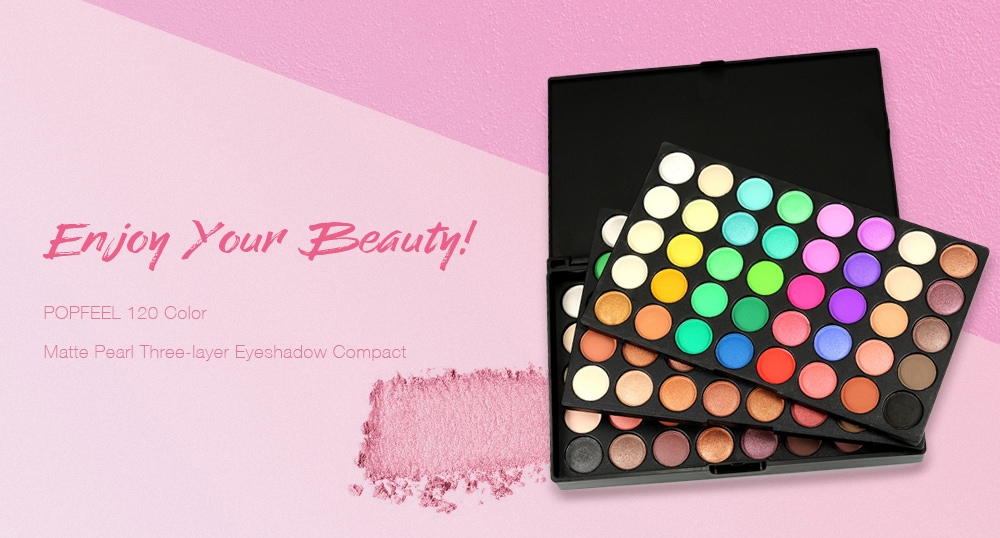 POPFEEL 120 Color Matte Pearl Eyeshadow Three-layer Makeup Board Combination Multicolor Eyeshadow Compact- Multi-A