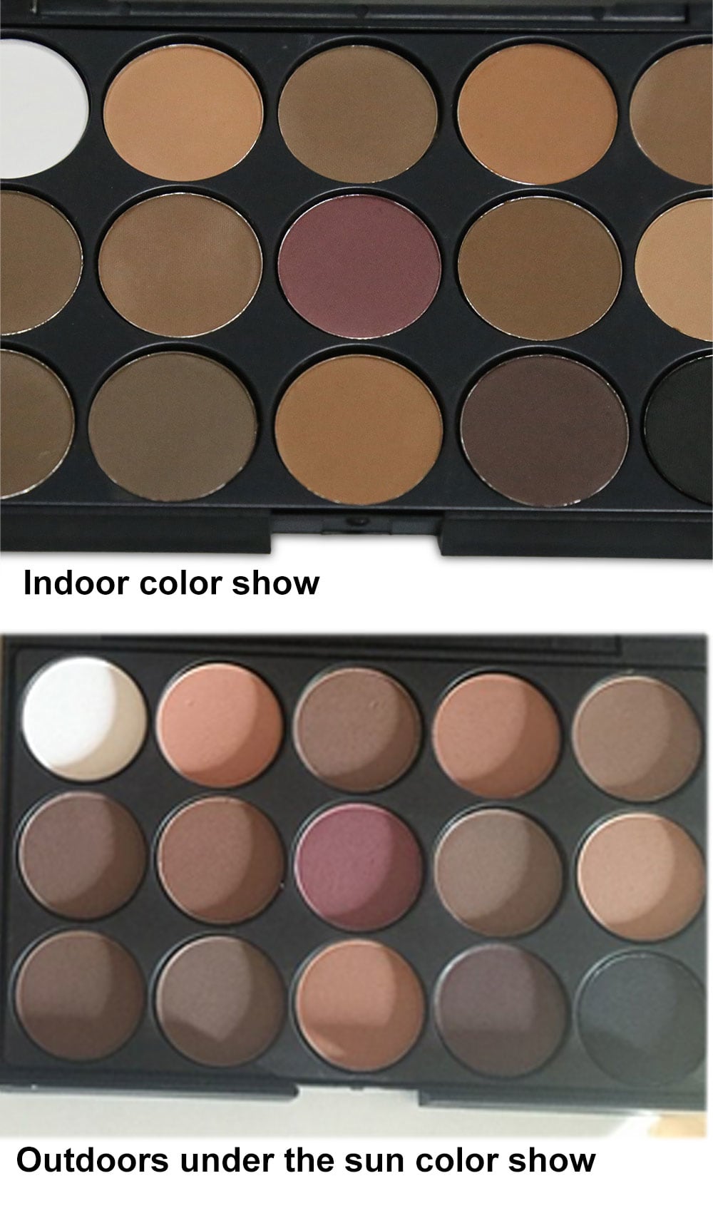 Natural 15 Colors Long Lasting Pearly Eyeshadow Palette- JET BLACK 01#