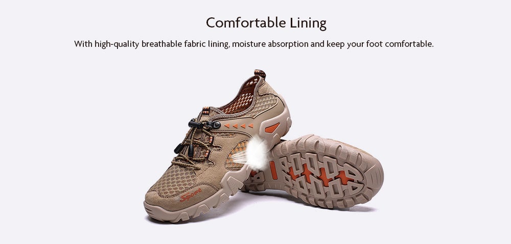 Men Outdoor Large Size Breathable Shoes- Light Brown EU 48