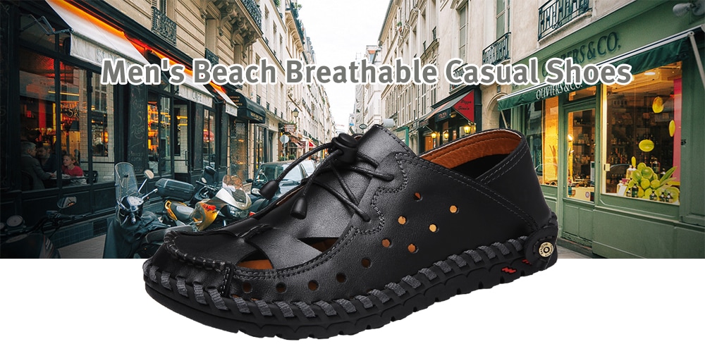 Men's Beach Breathable Casual Shoes- Light Brown EU 46