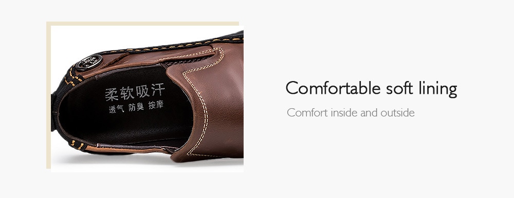 Men Leisure Comfortable Slip-on Casual Leather Shoes- Black EU 38