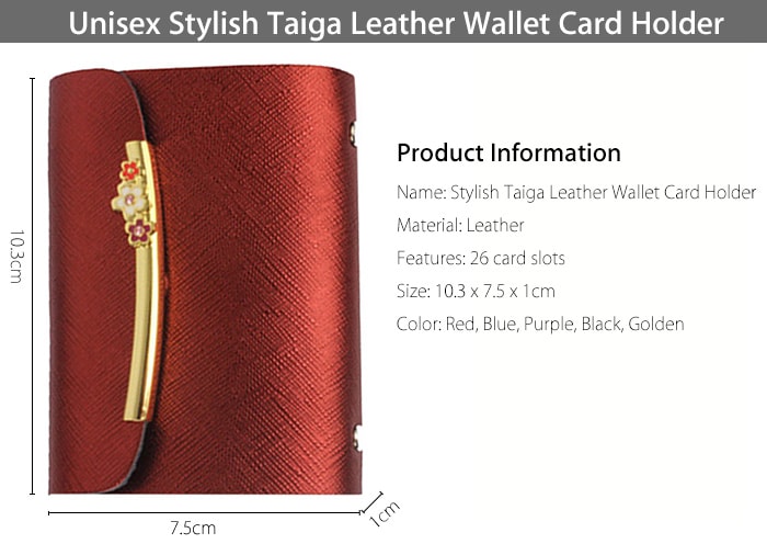 Unisex Stylish Taiga Leather Wallet Card Holder Hasp Closure- Blue