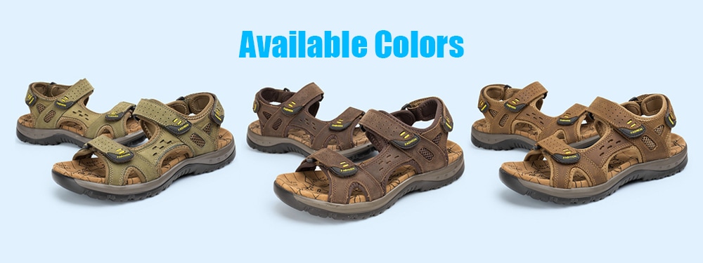 Men Fashion Round Toe Breathable Outdoor Beach Casual Sandals- Light Brown 45