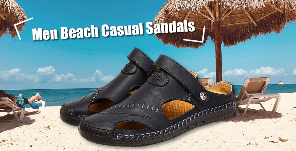 Men Beach Casual Sandals Breathable Lightweight Super Comfortable- Golden brown 43