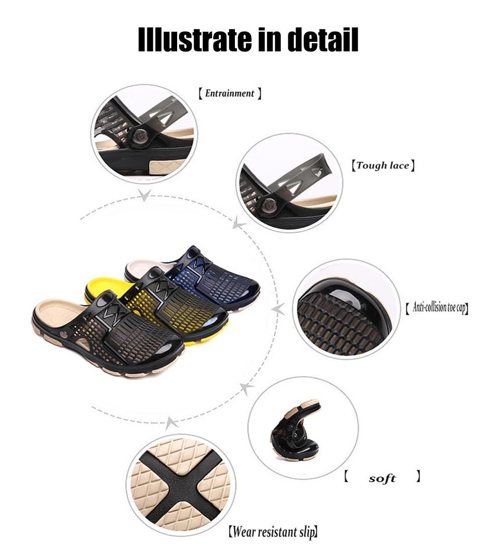 ZEACAVA Explosion Models Male Sandals Cross-Border Large Size Beach Shoes- Black EU 41