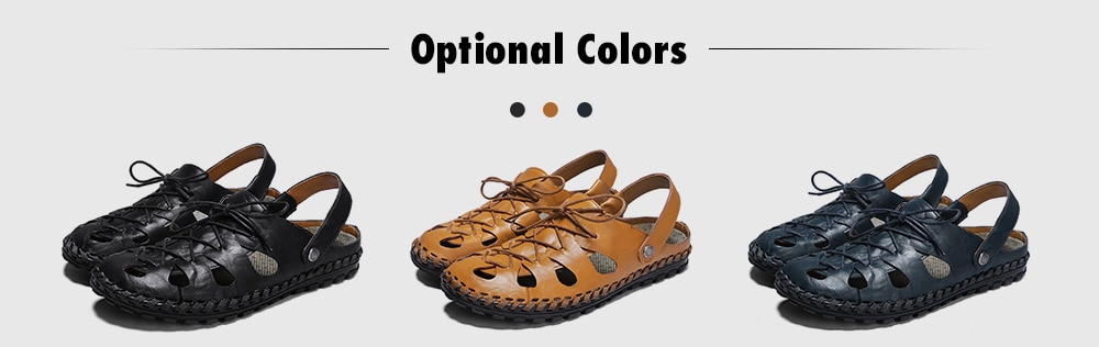 Lace-up Fashion Half-drag Head Sandals Slippers- Brown EU 42