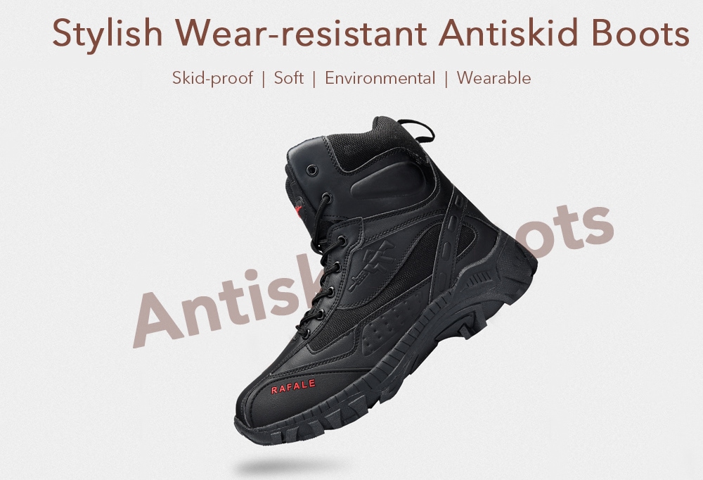 Men Stylish Wear-resistant Antiskid Boots- Tan 40