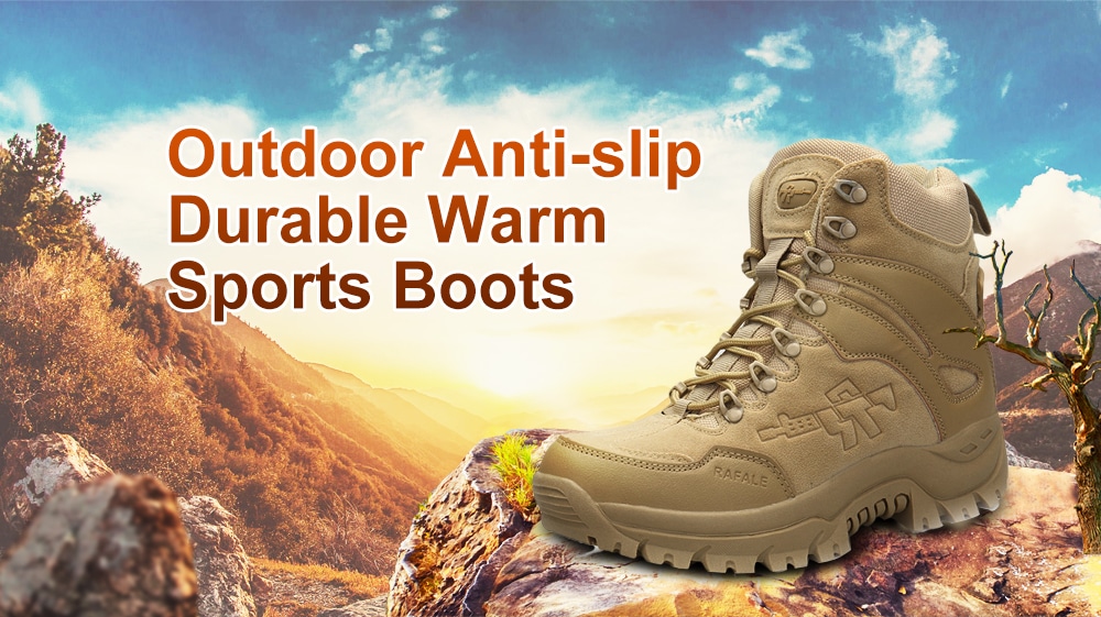 Outdoor Anti-slip Durable Warm Sports Boots for Men- Tan 39