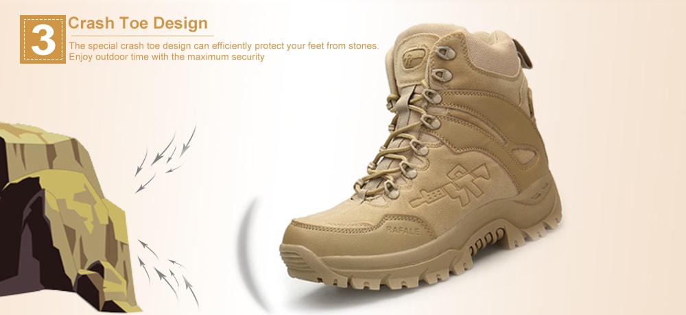 Outdoor Anti-slip Durable Warm Sports Boots for Men- Tan 39