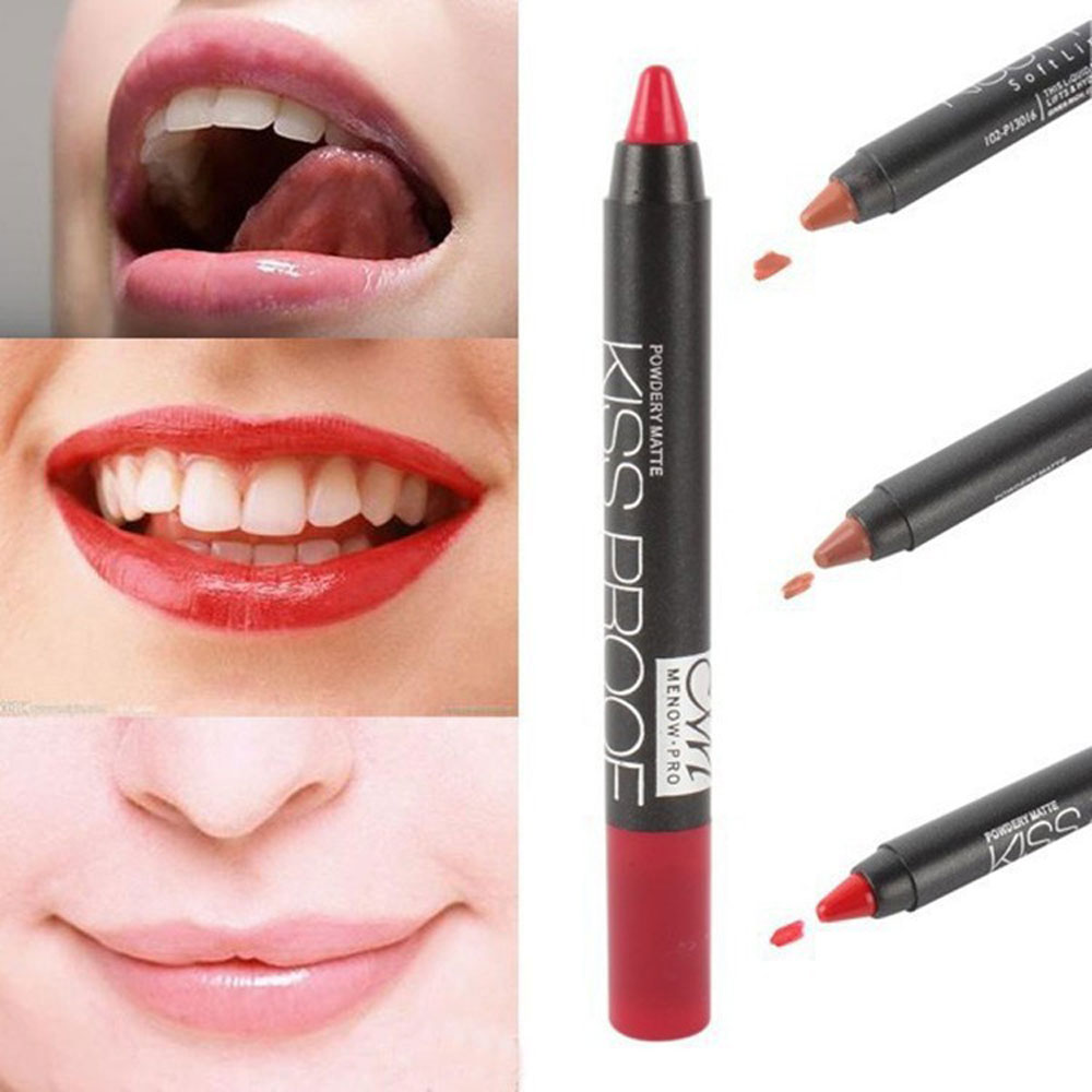 Waterproof Lip Pencil Cosmetic Matte Makeup Long Lasting Lipstick- #12