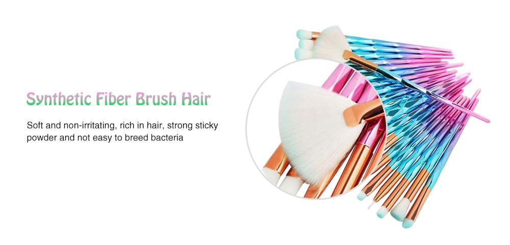 MAANGE 5527 Ultra Soft Synthetic Fiber Hair Makeup Brush 20pcs- Celeste
