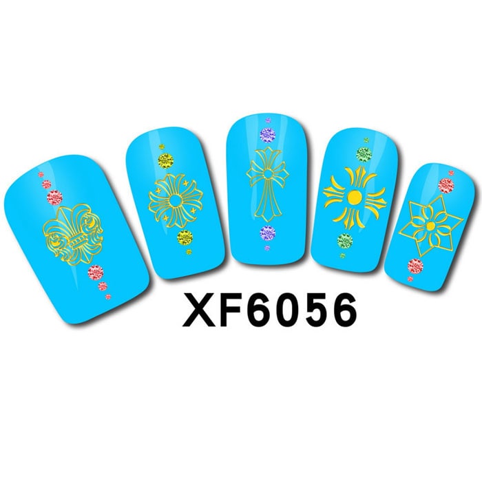 XF Lovely Hot Stamping Nail Art Sticker- Green 04