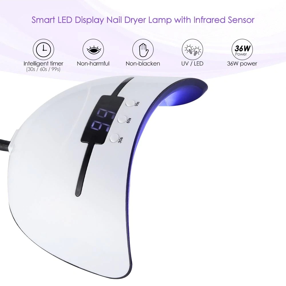 Phototherapy Machine Smart Induction LED Nail Dryer- White