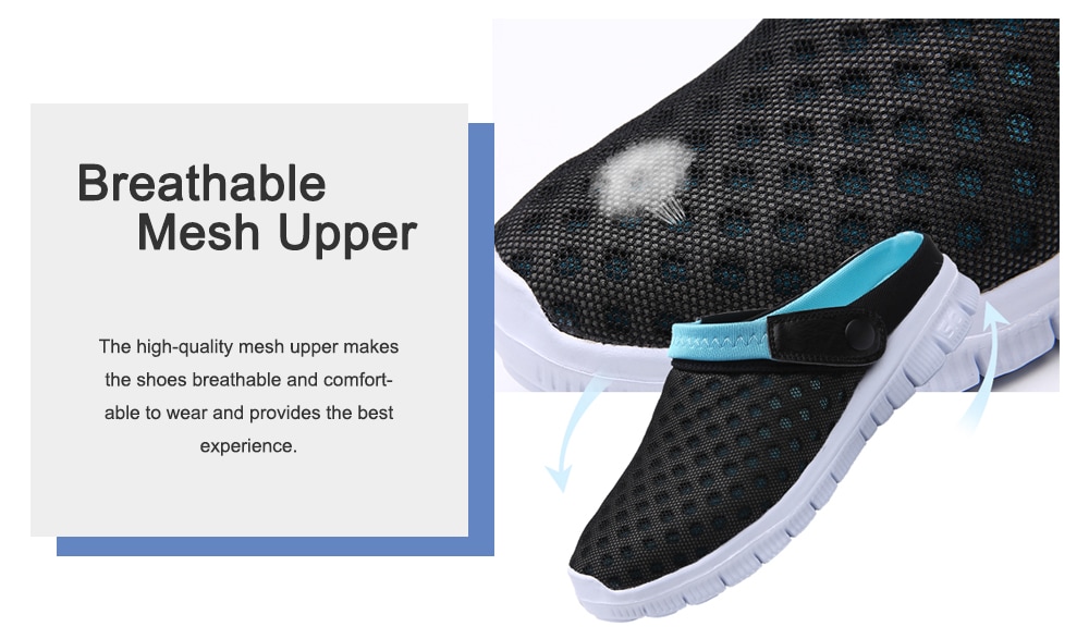 Trendy Summer Breathable Dual-use Anti-slip Slippers Sandals for Couple- Deep Sky Blue 46