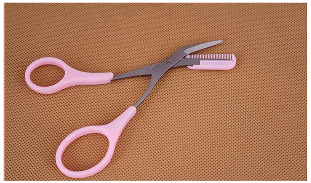 Mini Brow Class Eyebrow Trimmer Groomer with Comb Cutting Scissor for Women- Light Pink